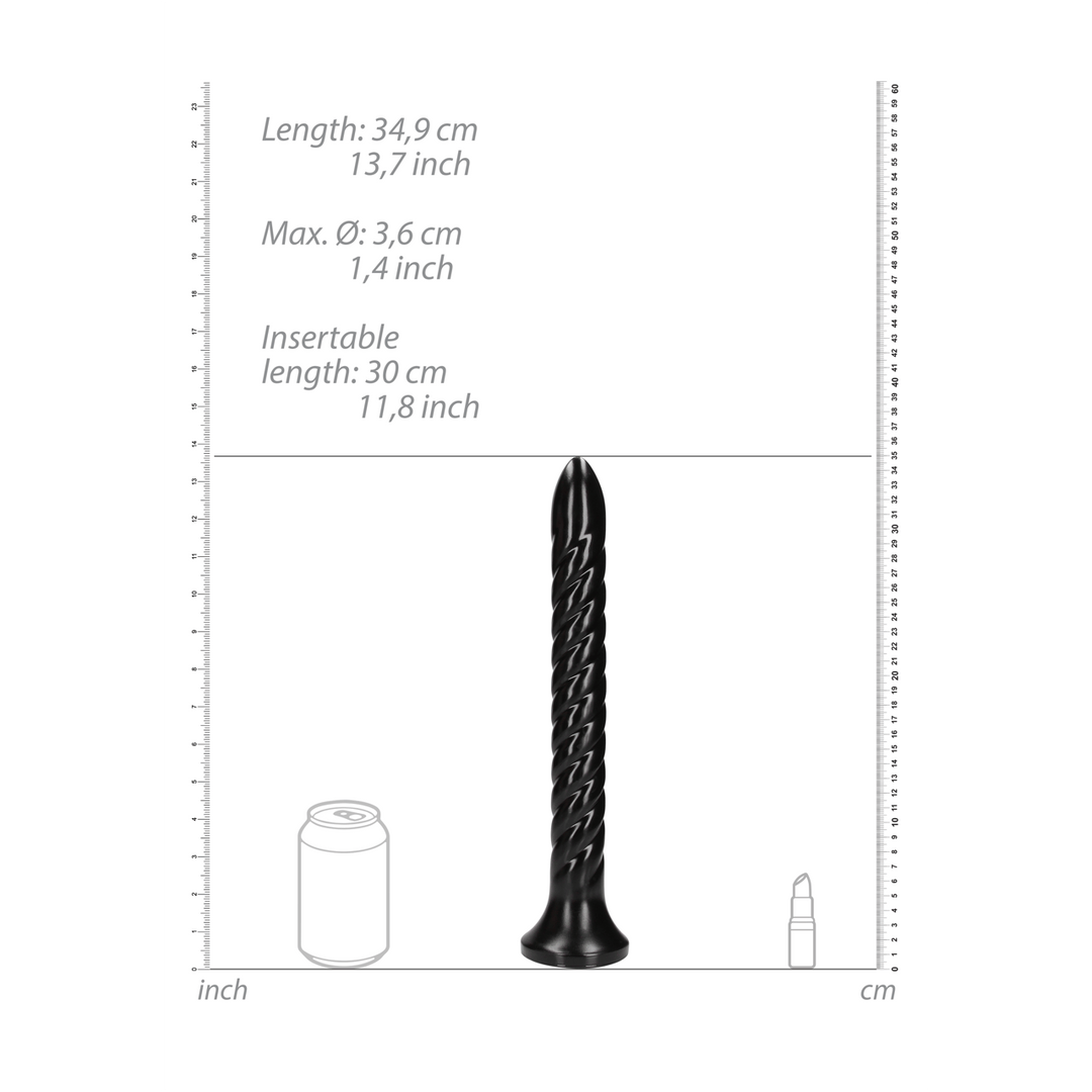 Dildo Ouch Anal Snake gedreht aus PVC Schwarz 30 x Ø 3,6 cm – Ansicht 3