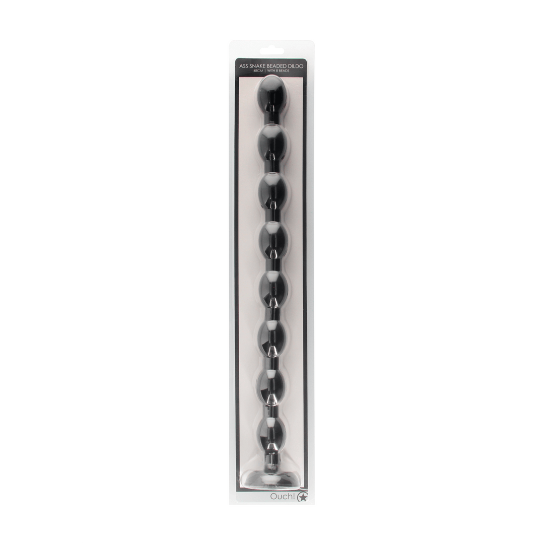 Dildo Ouch Ass Snake mit Perlen aus PVC Schwarz 47 x Ø 3,6 cm – Ansicht 2