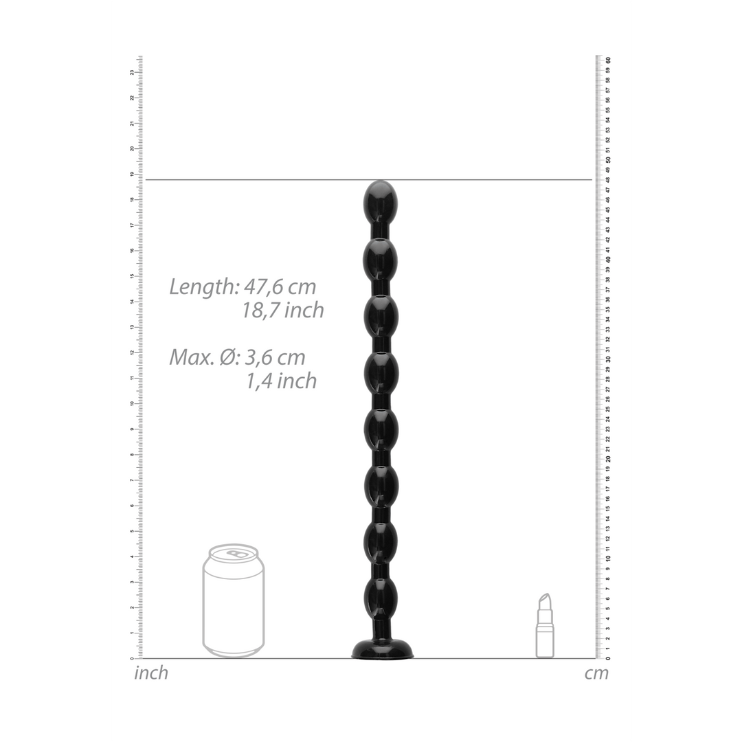 Dildo Ouch Ass Snake mit Perlen aus PVC Schwarz 47 x Ø 3,6 cm – Ansicht 3