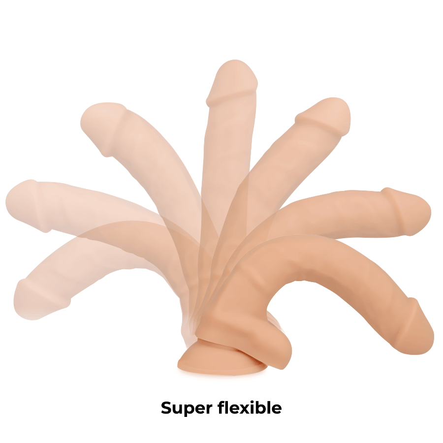 Dildo Cocksil Biegsam Hautfarbe 13 x 3 cm – Ansicht 3