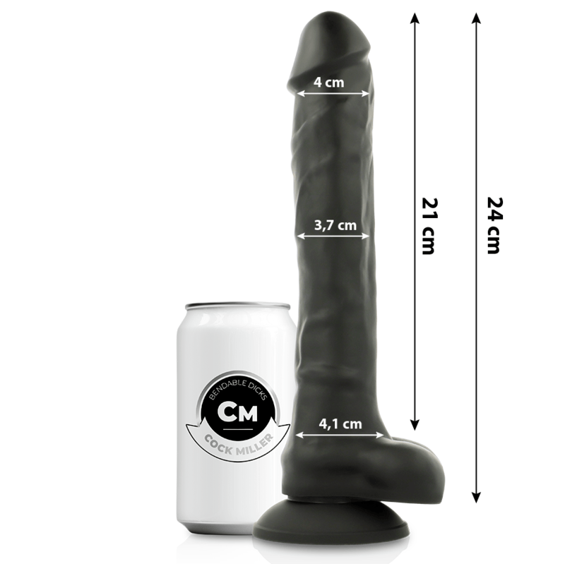 Dildo Cocksil Biegsam Schwarz 24 x 4,1 cm – Ansicht 2