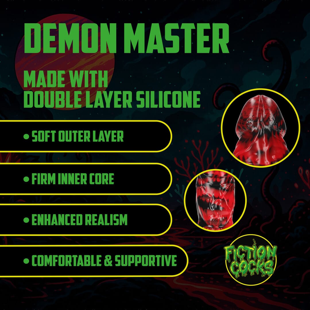 Dildo Demon Master aus Silikon Schwarz-Rot 18 x Ø 5,5 cm – Ansicht 3