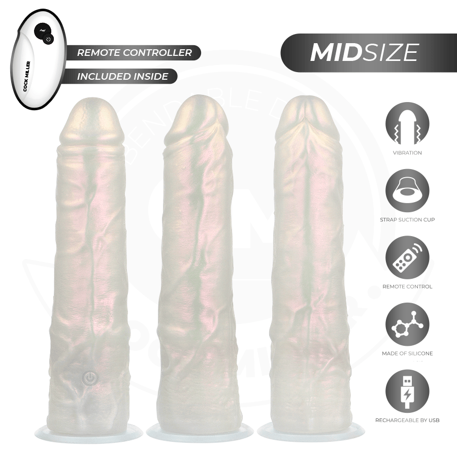 Dildo mit Saugnäpfen Lichtern und Vibration mit Fernbedienung Weiss Weiß 20,5 cm
