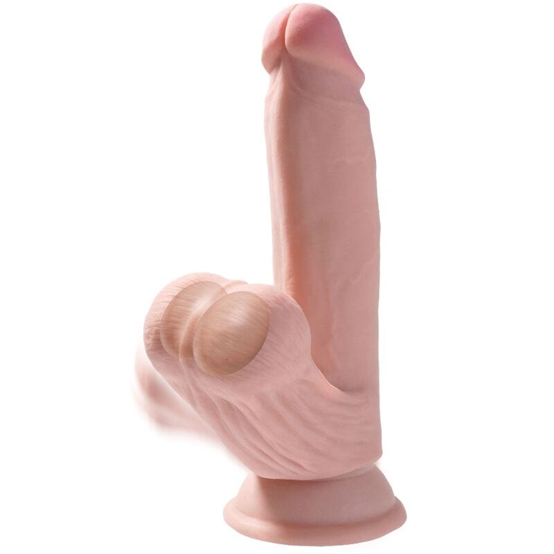 Dildo mit schwingenden Hoden Helle Haut 15,2 cm – Ansicht 3