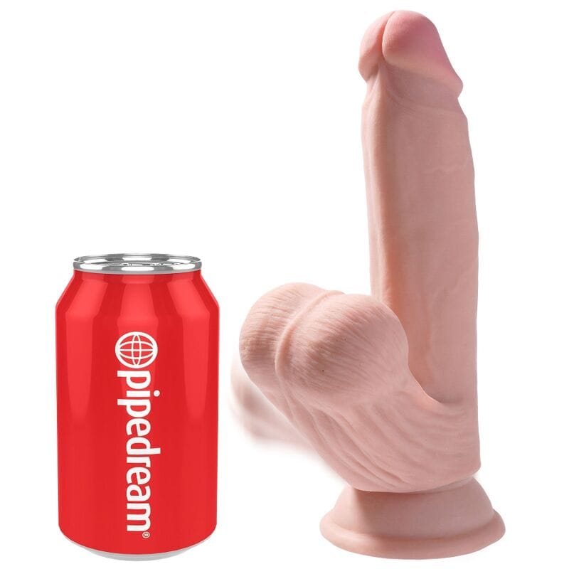 Dildo mit schwingenden Hoden Helle Haut 15,2 cm – Ansicht 2