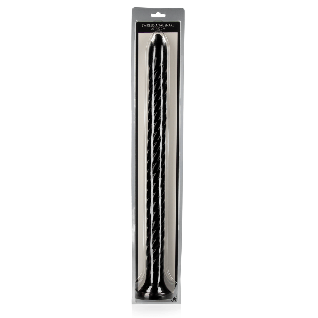 Dildo Ouch Anal Snake gedreht aus PVC Schwarz 50 x Ø 3,6 cm – Ansicht 2
