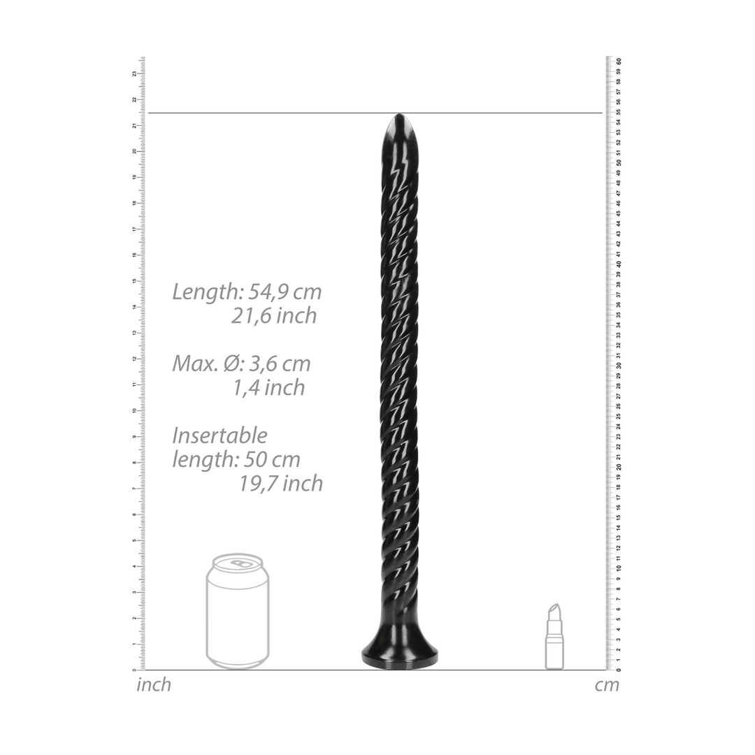 Dildo Ouch Anal Snake gedreht aus PVC Schwarz 50 x Ø 3,6 cm – Ansicht 3
