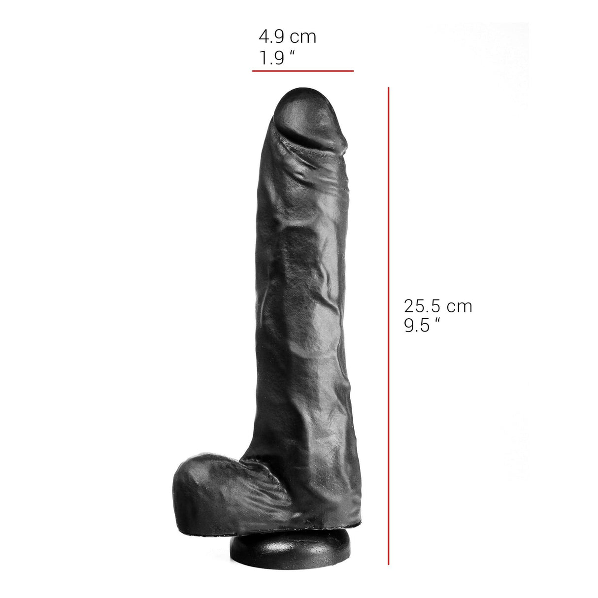 Dildo realistischer Gönner schwarz 25,5 x 4,9 cm