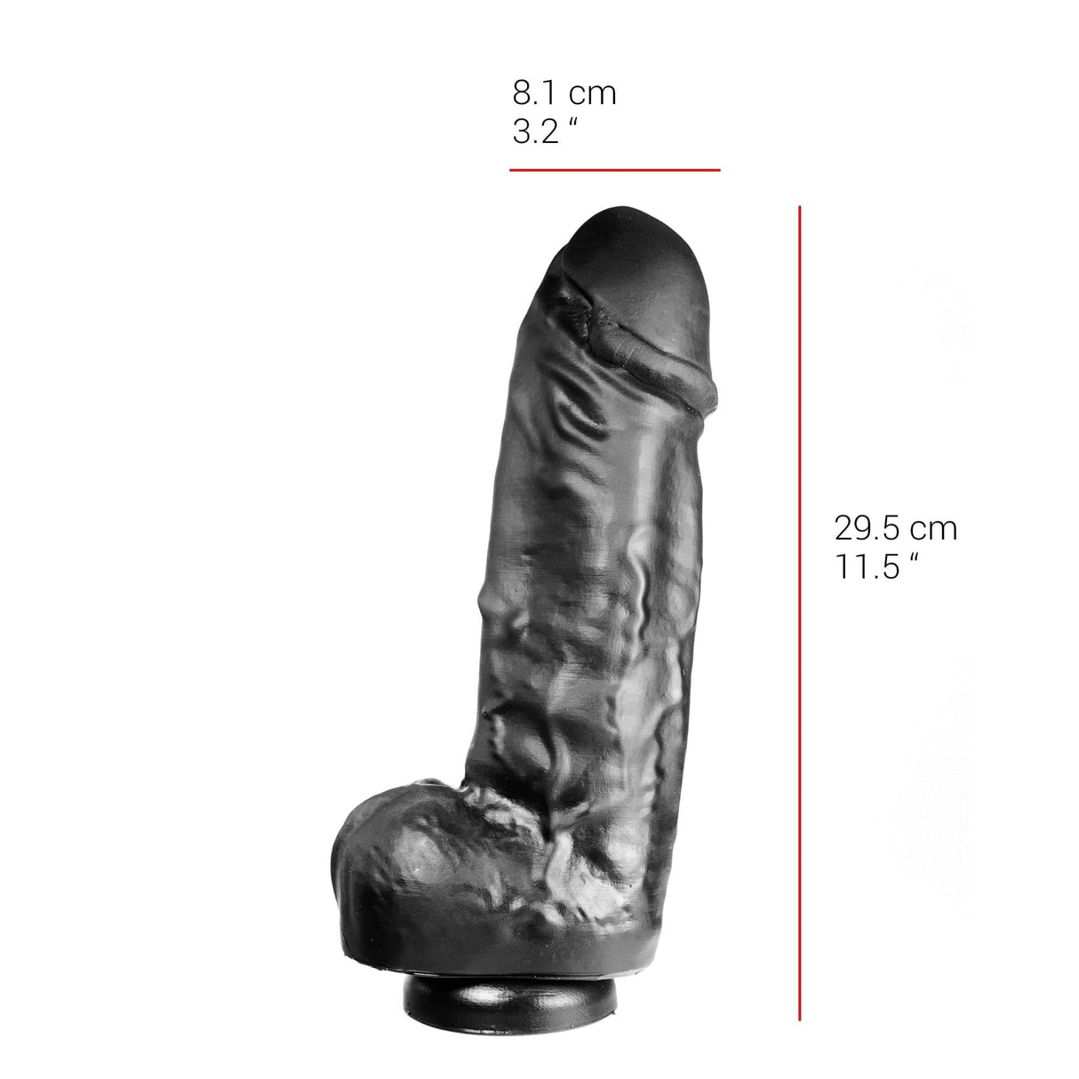 Dildo realistischer Gönner schwarz 29,5 x 8,1 cm