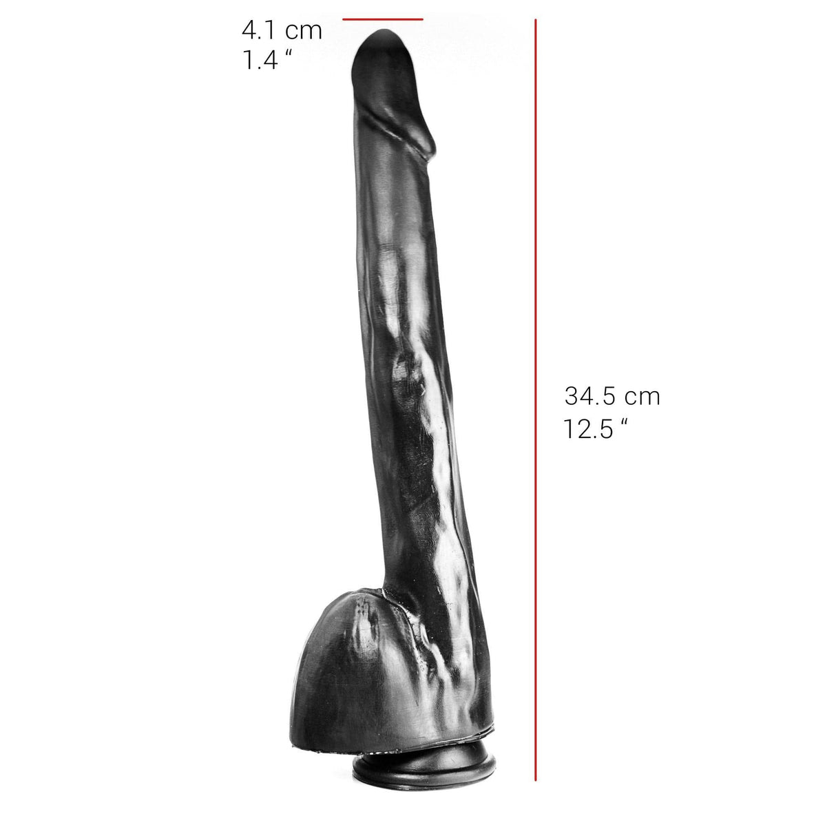 Dildo realistischer Gönner schwarz 34,5 x 4 cm