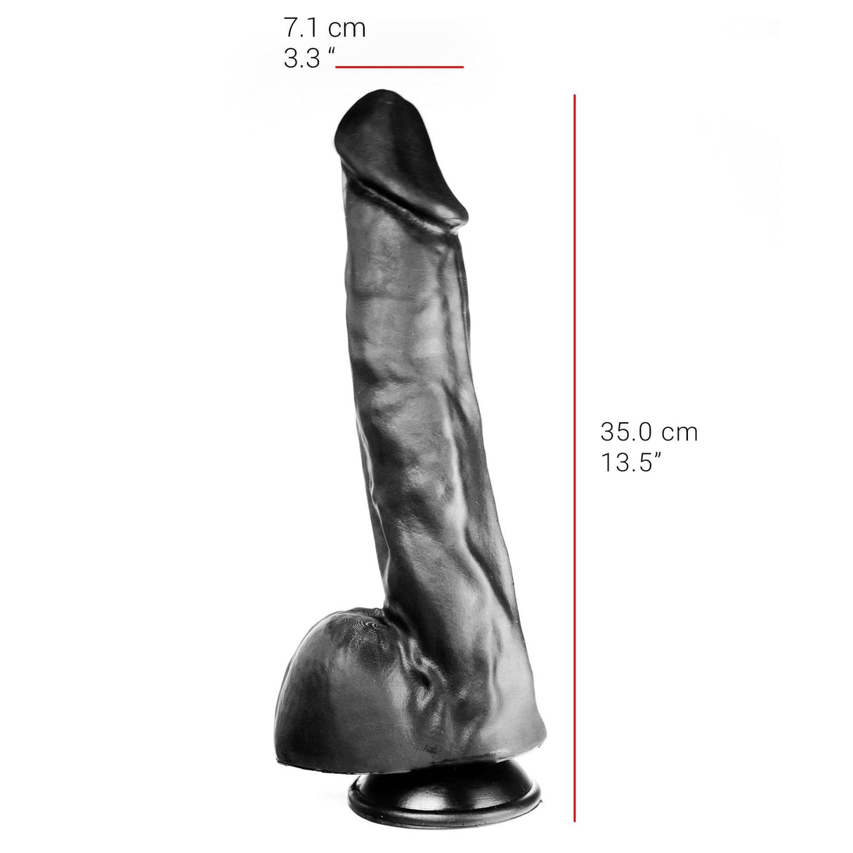 Dildo realistischer Gönner schwarz 35 x 7,1 cm
