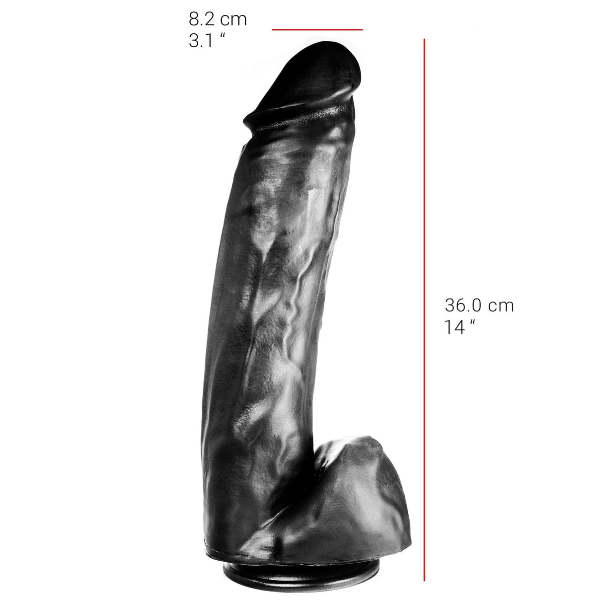 Dildo realistischer Gönner schwarz 36 x 8,2 cm