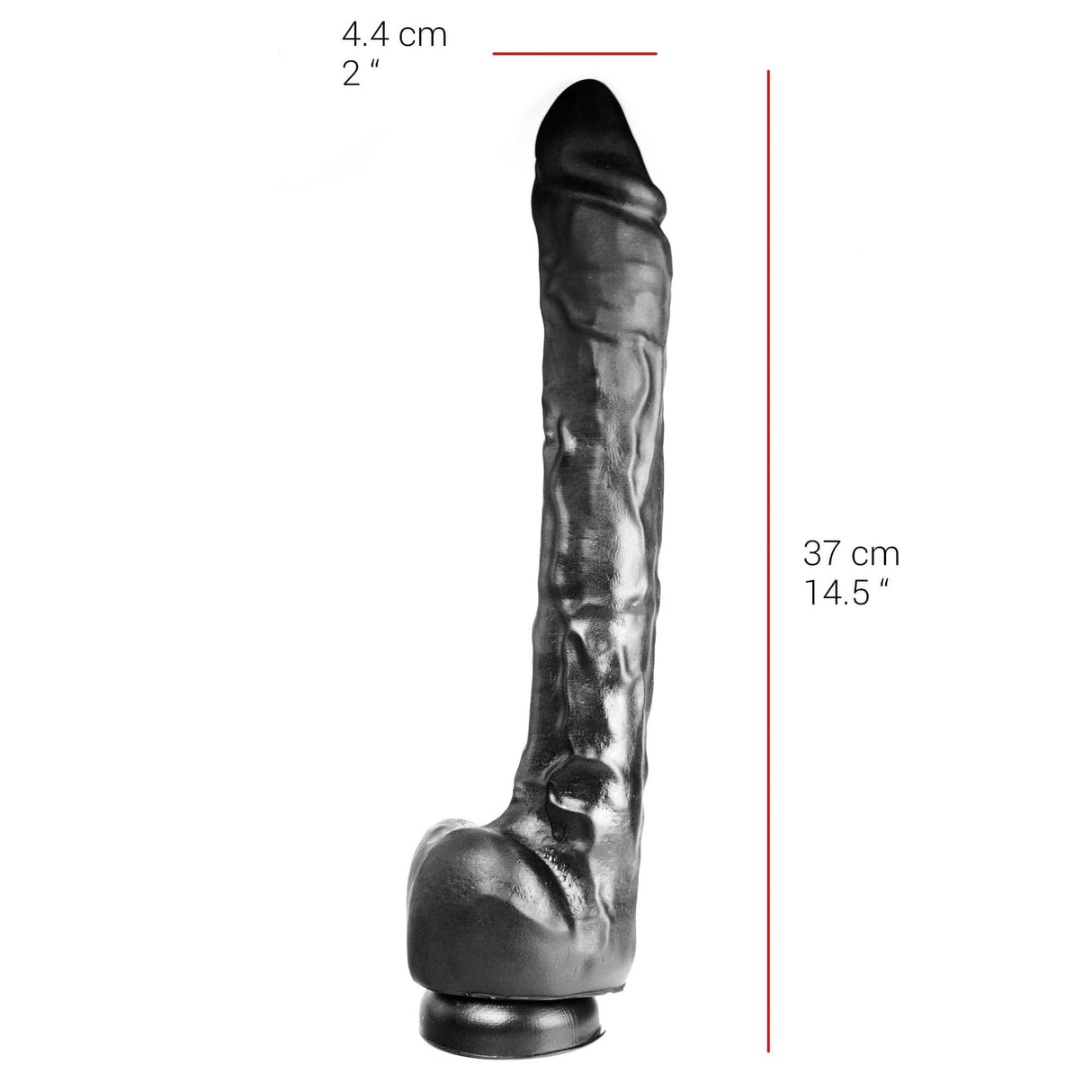 Dildo realistischer Gönner schwarz 37 x 4,4 cm