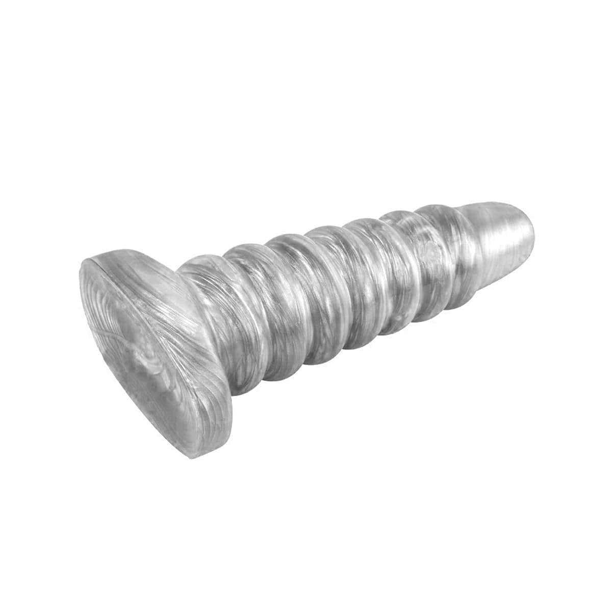 Dildo Silber Gerippt 22 x 6,2 cm
