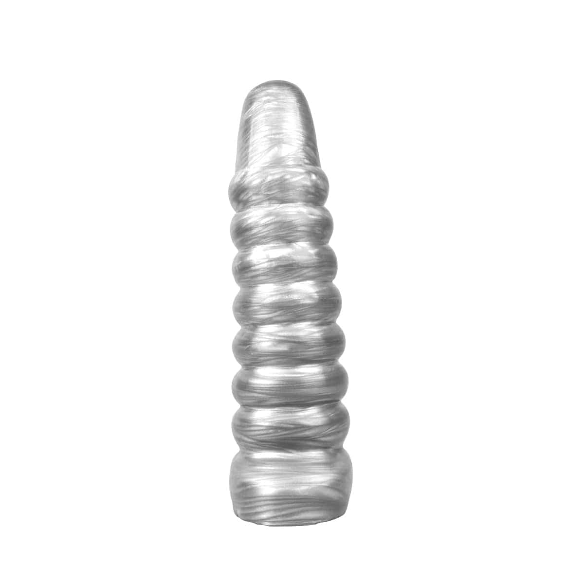 Dildo Silber Gerippt 22 x 6,2 cm
