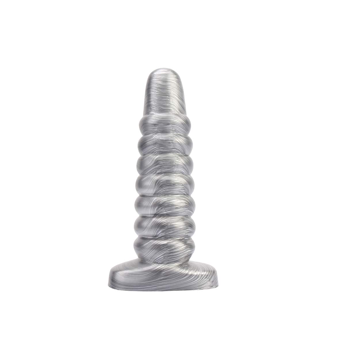 Dildo Silber Gerippt 22 x 6,2 cm