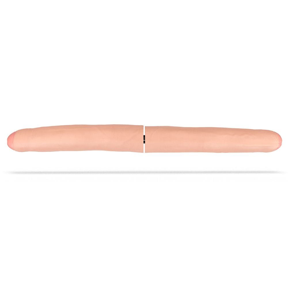Doppeldildo 2 in 1 XL Vorhaut 33 x 6,1 cm Natur