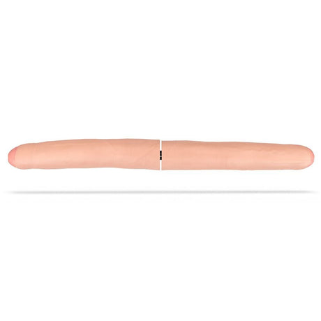 Doppeldildo 2 in 1 XL Vorhaut 33 x 6,1 cm Natur