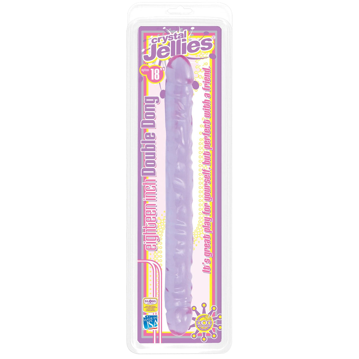 Doppeldildo Kristall violet 45,5 x 4 cm