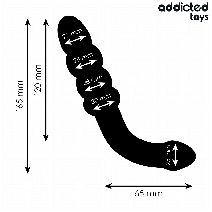 Doppelseitiger Anal-Massagestab Schwarz 16,5 x 2,7 cm