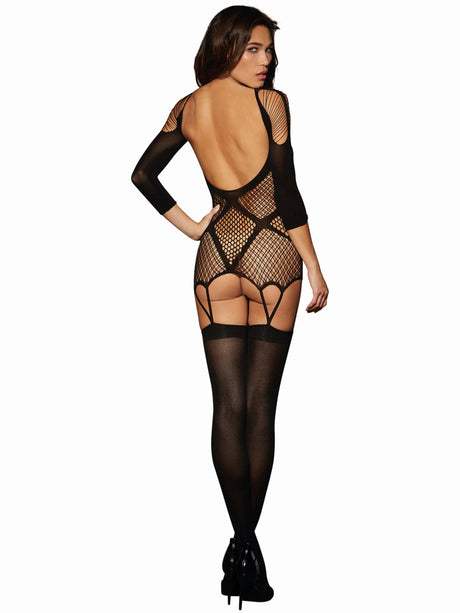 Elegantes Netzkleid mit Kreuzmuster