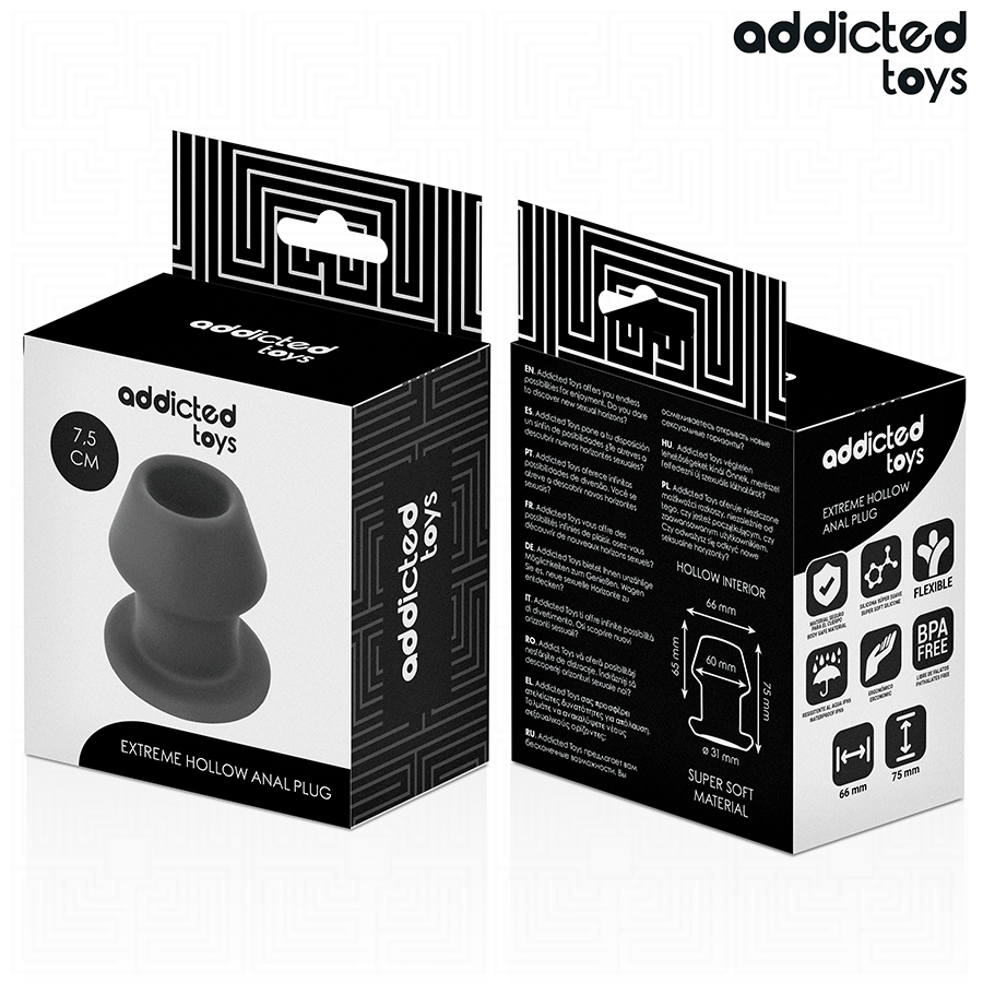 Extrem hohler Analplug Größe S Schwarz 7,5 x 6 cm