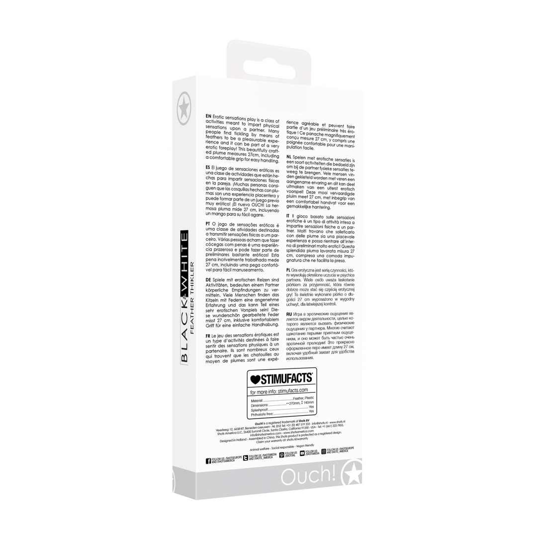 Federkitzler Ouch Black and White Schwarz 27 cm – Ansicht 3