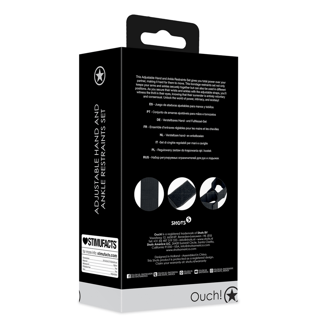 Fesselgurt Ouch verstellbar für Hand und Fuß 52 cm Schwarz – Ansicht 3
