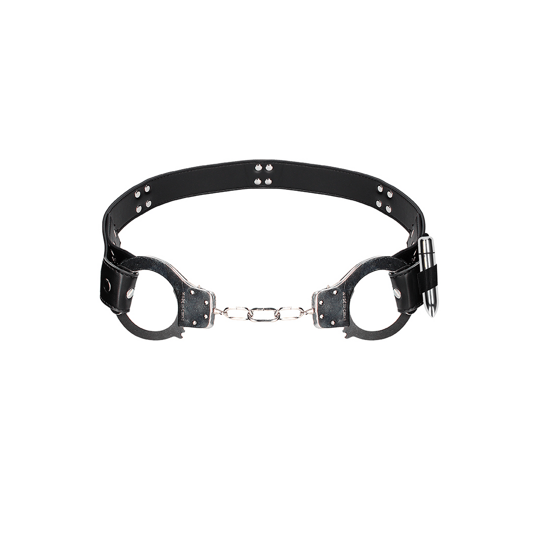 Fesselgürtel Ouch mit Handschellen und Bullet Schwarz 103 cm – Ansicht 4