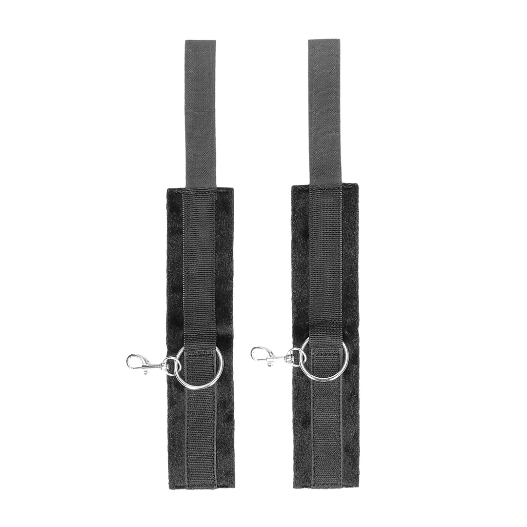 Fesseln Ouch für Hand oder Fuß Black and White mit Klettverschluss 33 cm Schwarz – Ansicht 5