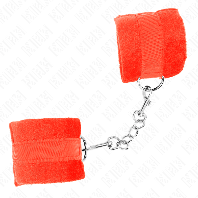 Fesselset Beginner Pelzhandmanschetten Rot – Ansicht 3