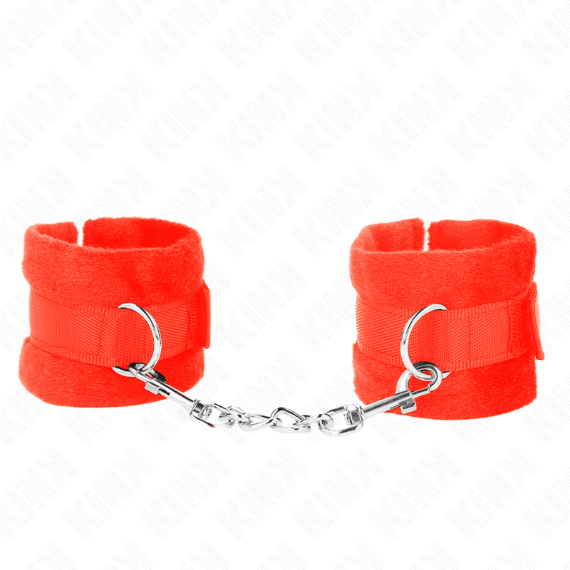 Fesselset Beginner Pelzhandmanschetten Rot – Ansicht 2
