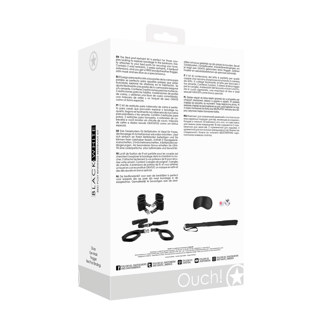 Fesselset Ouch Black and White für Bettpfosten Schwarz – Ansicht 3