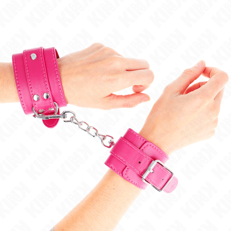 Fesselset Handgelenkfesseln Raspberry Rose mit Raspberry Rose Futter Verstellbar 20 cm