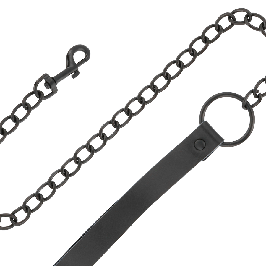 Fesselset Handschellen und Kragen aus schwarzem Leder – Ansicht 5