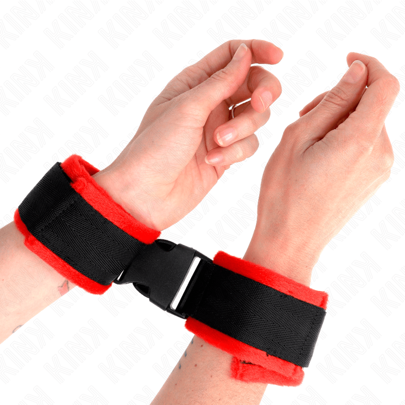 Fesselset Nylon Bind Klett-Handfesseln Schwarz Modell 1 Verstellbar 25 cm