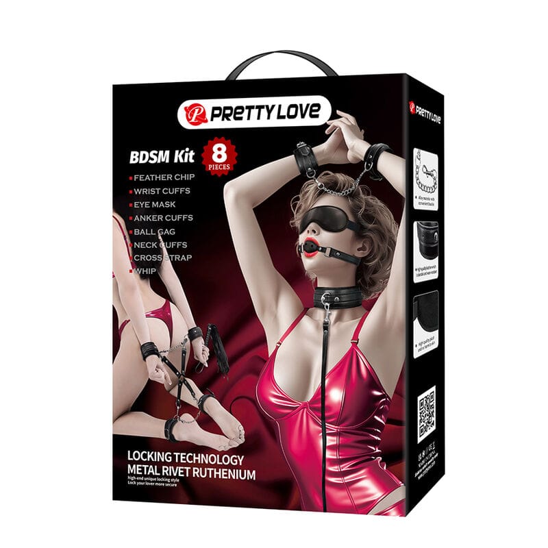 Fesselset Pretty Love BDSM 8-teilig Schwarz – Ansicht 2