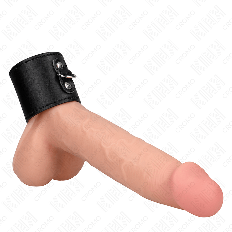 Fetisch-Toy Leder mit Druckverschluss Schwarz