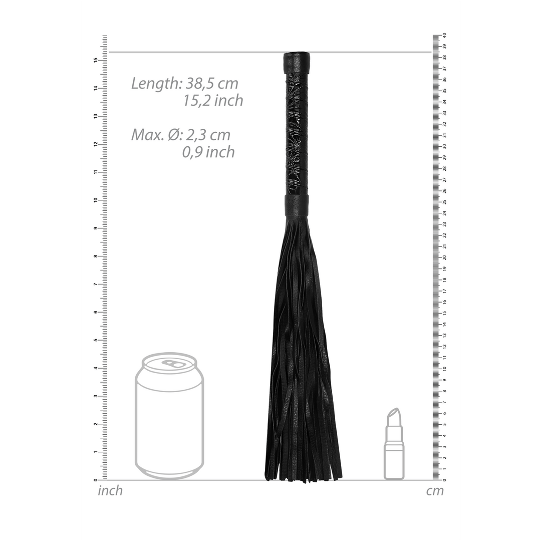 Flogger Ouch aus Vinyl in Schwarz und Bordeaux 38,5 x Ø 2,3 cm – Ansicht 4