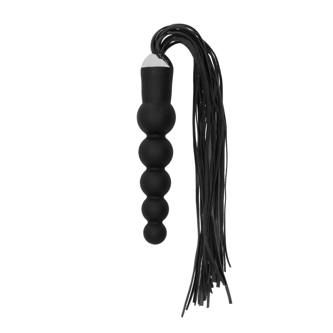 Flogger Ouch mit Silikondildo als Griff Schwarz 49 x Ø 4,7 cm