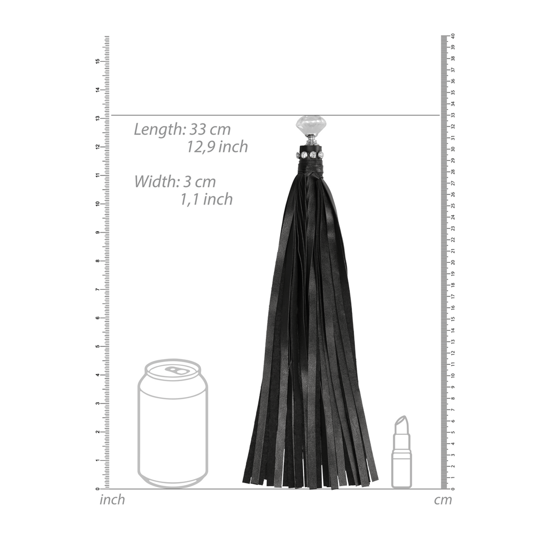 Flogger Ouch mit Strasssteinen Schwarz 33 x 3 cm – Ansicht 7