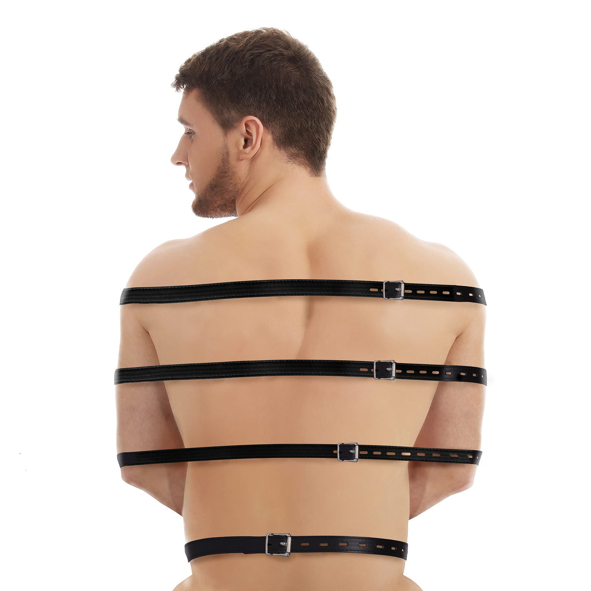 Bondage-Gurte Ouch für den Ganzkörper aus PU-Leder Schwarz – Ansicht 6