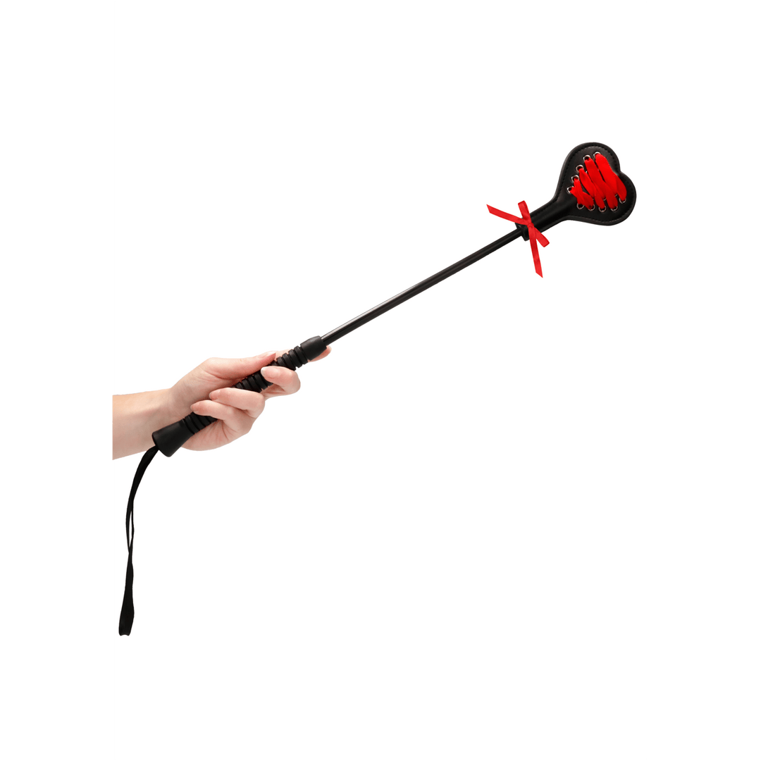 Gerte Ouch herzförmig aus PU-Leder Schwarz-Rot 47 x 7,5 cm – Ansicht 4