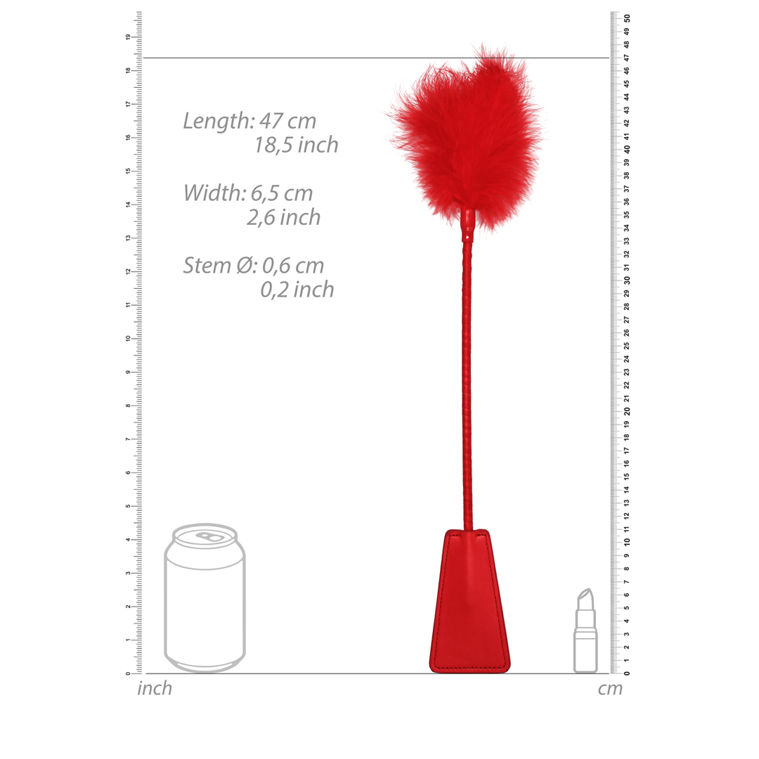 Gerte Ouch mit Federpuschel Rot 47 x 6,5 cm – Ansicht 2