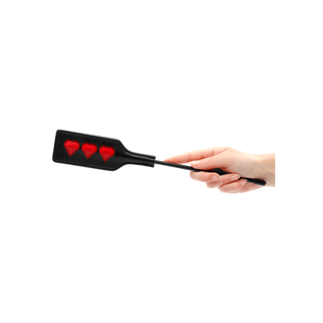 Gerte Ouch mit Herzausschnitten aus PU-Leder Schwarz 31,5 x 5 cm – Ansicht 4