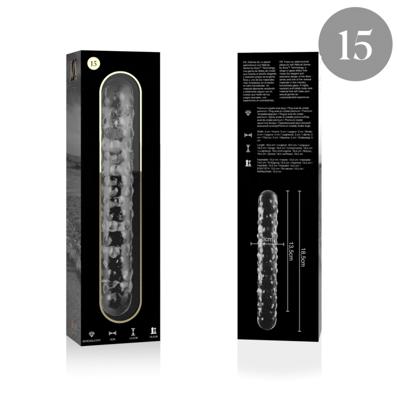 Glasdildo Modell 15 Borosilikatglas Klar -x Transparent 18,5 cm
