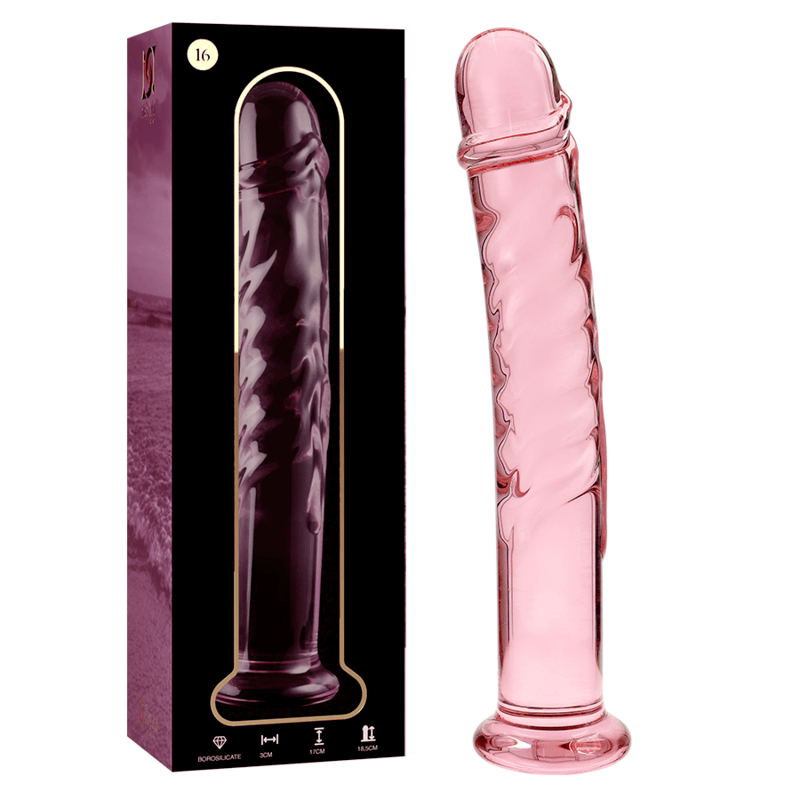 Glasdildo Modell 16 Borosilikatglas Rosa -x 18,5 cm