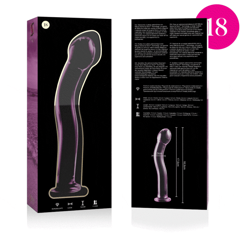 Glasdildo Modell 18 Borosilikatglas Rosa -x 18,5 cm