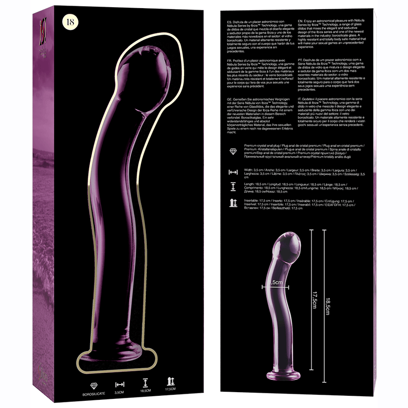 Glasdildo Modell 18 Borosilikatglas Rosa -x 18,5 cm
