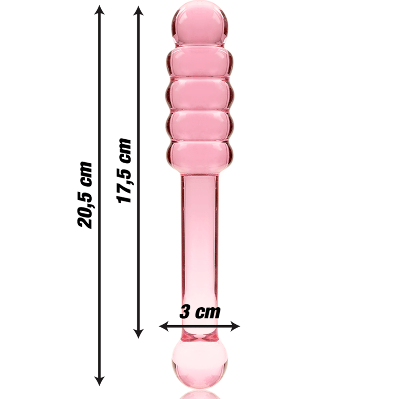 Glasdildo Modell 20 Borosilikatglas Rosa -x 20,5 cm